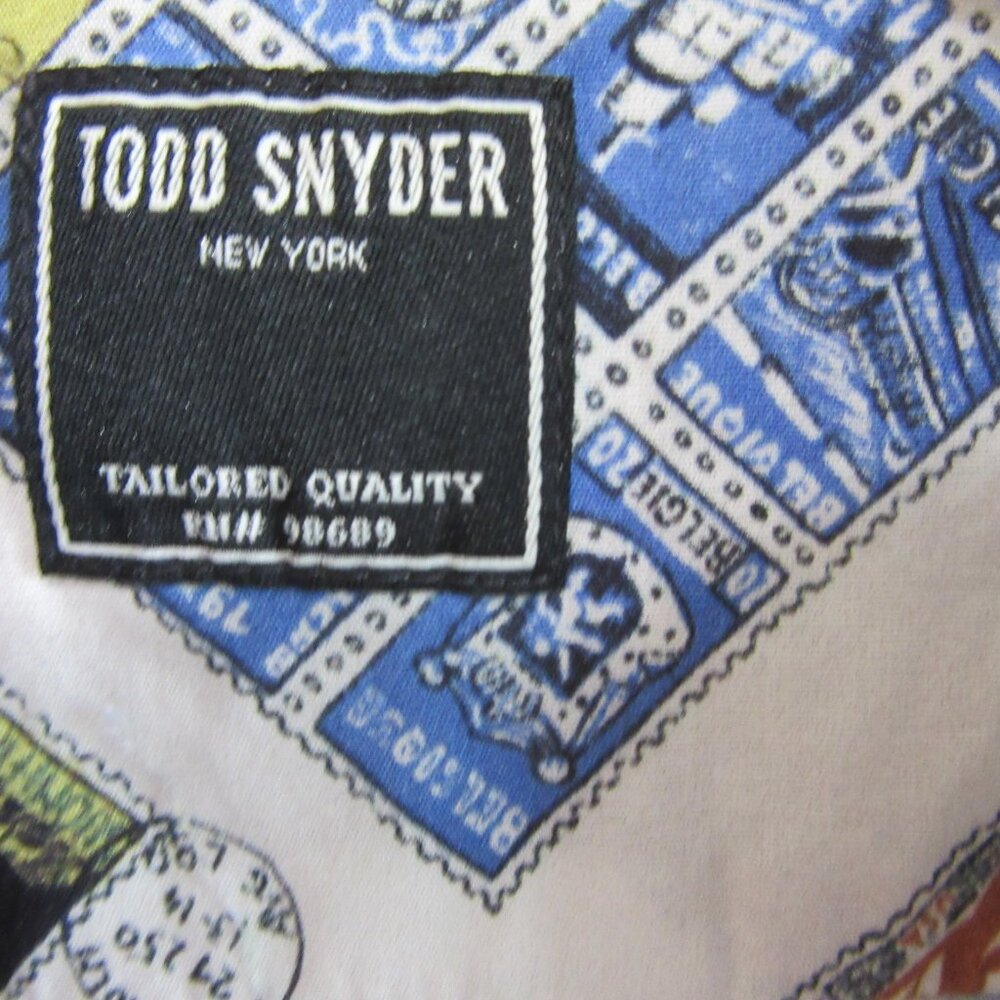 TODD SNYDER Multicolor M Men's Button Short Sleeve Collared Boxy Casual Shirt - Picture 3 of 5